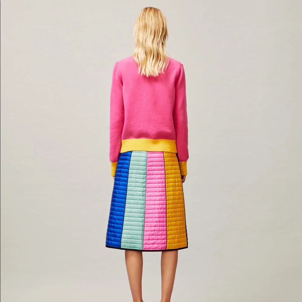 NWT Tory Burch Cashmere Color-block Sweater Pullover